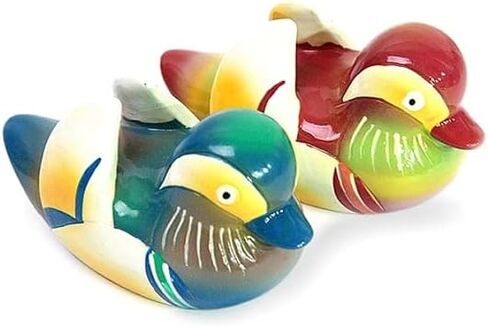 Korean Traditional Marble Mandarin Duck Korean Wedding Symbol of Love Colorful Duck + Silk Pouch in Saudi Arabia