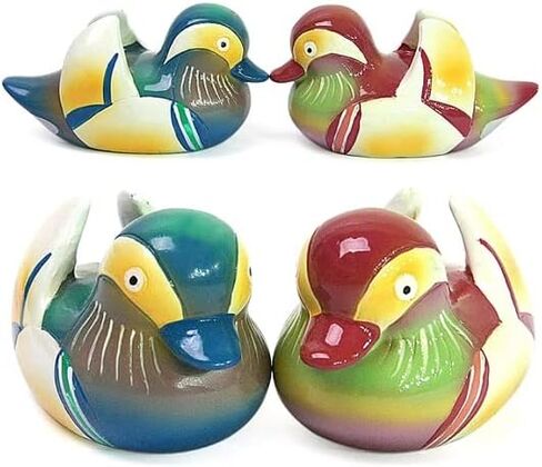 Korean Traditional Marble Mandarin Duck Korean Wedding Symbol of Love Colorful Duck + Silk Pouch in Saudi Arabia