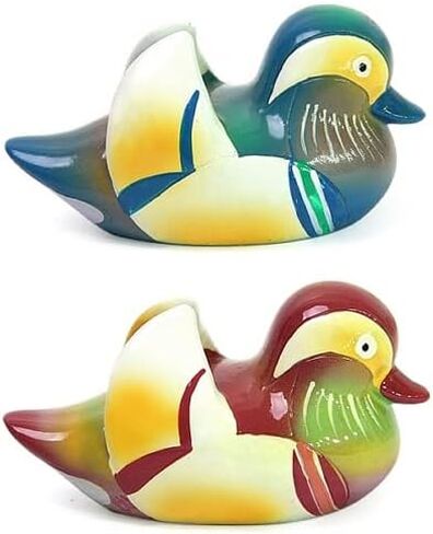 Korean Traditional Marble Mandarin Duck Korean Wedding Symbol of Love Colorful Duck + Silk Pouch in Saudi Arabia