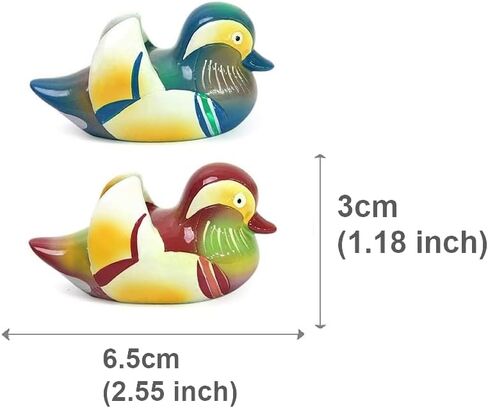 Korean Traditional Marble Mandarin Duck Korean Wedding Symbol of Love Colorful Duck + Silk Pouch in Saudi Arabia