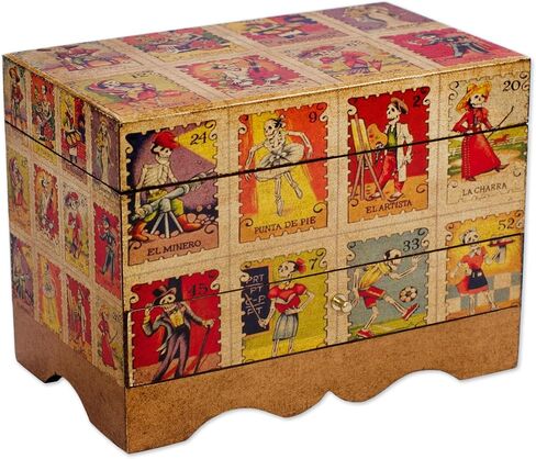 صندوق مجوهرات Decoupage مصنوع يدويًا من Novica يوم الموتى in Saudi Arabia