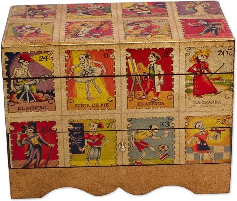صندوق مجوهرات Decoupage مصنوع يدويًا من Novica يوم الموتى in Saudi Arabia