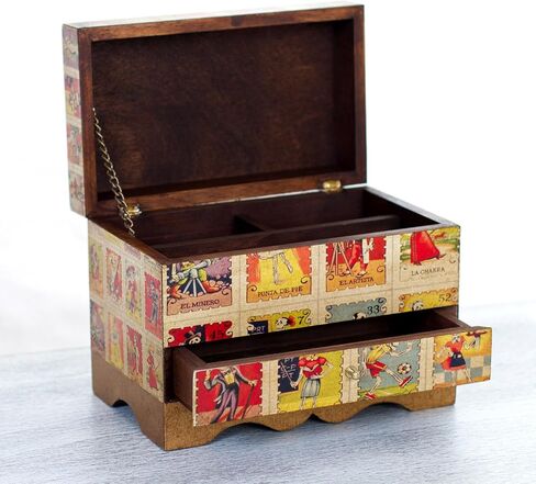 صندوق مجوهرات Decoupage مصنوع يدويًا من Novica يوم الموتى in Saudi Arabia