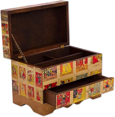 صندوق مجوهرات Decoupage مصنوع يدويًا من Novica يوم الموتى in Saudi Arabia
