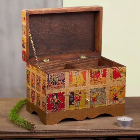 صندوق مجوهرات Decoupage مصنوع يدويًا من Novica يوم الموتى in Saudi Arabia