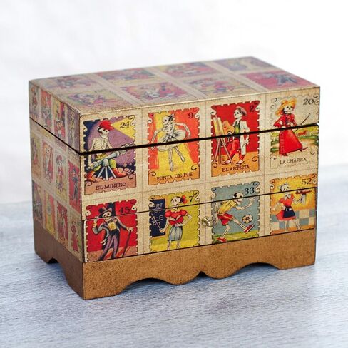 صندوق مجوهرات Decoupage مصنوع يدويًا من Novica يوم الموتى in Saudi Arabia