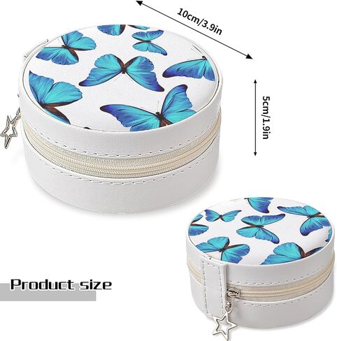 MAYCARI Small Portable Travel Jewelery Box, Cute Rabbit-A Pattern Mini Leather Jewelery Box Organiser for Rings Earrings Necklace Bracelets Jewelry Gift for Women Girls Kids in Saudi Arabia