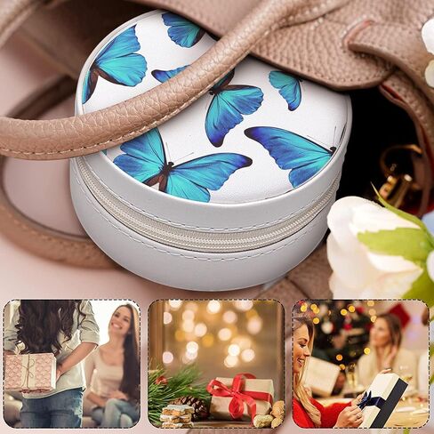 MAYCARI Small Portable Travel Jewelery Box, Cute Rabbit-A Pattern Mini Leather Jewelery Box Organiser for Rings Earrings Necklace Bracelets Jewelry Gift for Women Girls Kids in Saudi Arabia