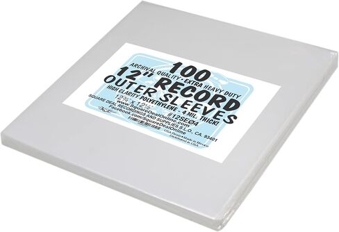 (25) 12" Record Outer Sleeves - Extra Heavy Duty 4 Mil Thick - Soft Polyethylene - 12-3/4" x 12-1/2" - Archival Quality in Saudi Arabia