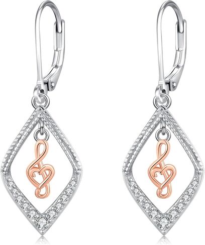 Book and Music Earrings Sterling Silver Jewelry Music Lovers Gifts Librarian Gifts for Women Men Music Lovers Readers in Saudi Arabia