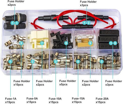 Fuses & Fuse Holders 5X20mm 250V 1A/5A/10A/15A/20A F1AL250V F5AL250V F10AL250V F15AL250V F20AL250V Quick Blow Glass Tube Fuse Fast-Blow Glass Cartridge Fuses (KS-Fuse) in Kuwait