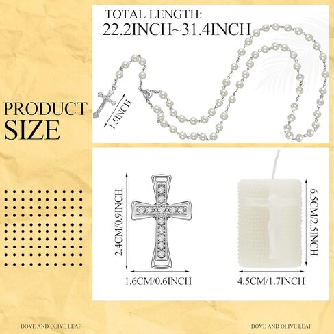 5 قطع من إكسسوارات المناولة المقدسة الأولى للأولاد، مجموعة مناولة الأولاد تتضمن 1 ربطة عنق، 1 منديل مطوي مطرز بالصليب، 1 دبوس متقاطع، 1 مسبحة لؤلؤية، 1 شمعة متقاطعة للمعمودية in Kuwait