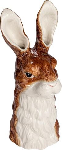 Creative Co-Op Hand-Painted Decorative Stoneware Rabbit Vase, Brown and White in Saudi Arabia