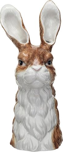 Creative Co-Op Hand-Painted Decorative Stoneware Rabbit Vase, Brown and White in Saudi Arabia