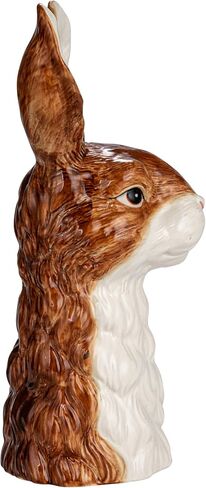 Creative Co-Op Hand-Painted Decorative Stoneware Rabbit Vase, Brown and White in Saudi Arabia