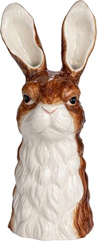 Creative Co-Op Hand-Painted Decorative Stoneware Rabbit Vase, Brown and White in Saudi Arabia