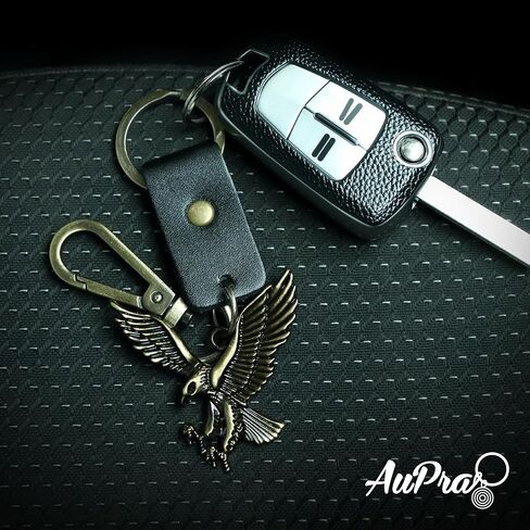 AuPra Eagle KeyChain Gift Women & Men Leather Bird KeyRing Home Car Keys Holder Present in Kuwait