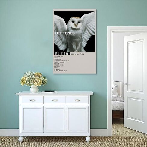 NuBagg Deftones Diamond Eyes Album Cover ملصق قماش فن الرسم ديكور ملصقات الحائط غرفة النوم صالة الألعاب الرياضية ديكور هدية 12 × 18 بوصة (30 × 45 سم)، نمط غير إطار in Saudi Arabia