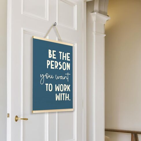 TAEDIN Be The Person You Want to Work With Poster Hanger Frame, Inspirational Quote Word Wood Wooden Canvas Artwork, Team Work Motivational Wall Decor Painting for Office Workplace Decor 12X16 in Saudi Arabia