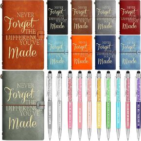 20 Pcs Employee Appreciation Gifts Inspirational Leather Notebooks Bulk Encouragement Journals Motivational Ballpoint Pens Thank You Gifts for Nurse Teacher Coworker Women Men