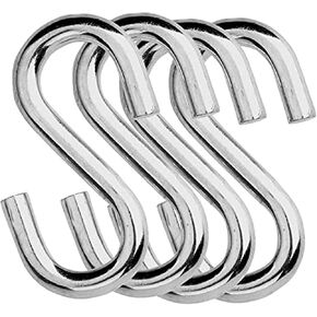 4 Pack Heavy Duty S Hooks for Hanging Hammock Stand Swing Plants, Loads up to 550 lbs, 3.3 Inch Long 0.31 Inch Thick Strong Galvanized Utility Hooks,Swing S Hooks, Industrial Grade Quality ooks (4)