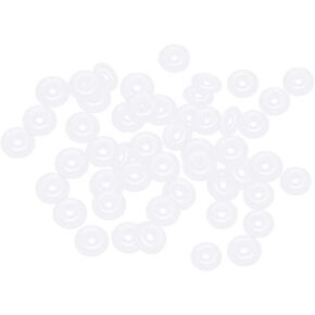 uxcell Silicone O-Rings, 6mm OD 1.2mm ID 2.4mm Width VMQ Seal Gasket for Compressor Valves Pipe Repair, White, Pack of 50