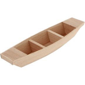 Kisangel 1pc Miniature Wooden Boat Wooden Boat Unfinished Boat Wooden Mini Wood Boat Wooden Row Boat Unfinished Wood Boat Outdoor Toys Oars Canoe Model Boats Child Shelf Small Wooden Boat