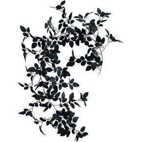 67 Inch Black Artificial Garland,Faux Eucalyptus Leaf Vine Halloween Hanging Black Leaves Vines for Home Wall Garden Halloween Decor