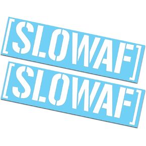 2 Pack (Slow**) | Vinyl Decal/Sticker Graphic, Cursive/Script for Car and Truck Window Livery Accessory
