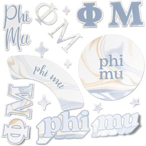 Desert Cactus Phi Mu Sorority Sticker Vinyl Decal Laptop Water Bottle Car (Marble Sheet)