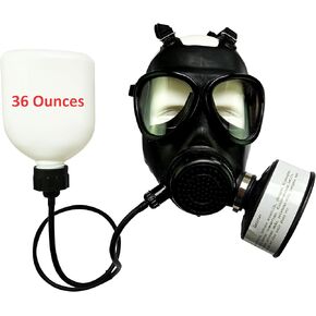 KYNG Gas Mask + 40mm NBC Filter- Respirator Tactical CBRN Face Mask with Bottle Straw Hose- Reusable Survival Gas Mask w/Adjustable Straps