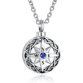 قلادة تذكارية لمجوهرات حرق الرماد، قلادات جرة تذكار، قلادة مستديرة للنساء والرجال والأخ in Kuwait