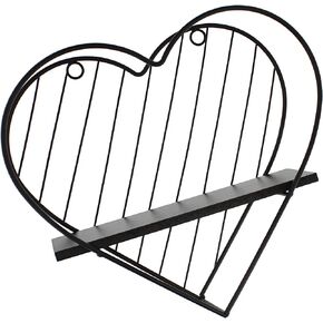 Metal Floating Shelf - Decorative Heart Design Hanging Shelf Wall Decor for Food, Collectibles, or Decoration