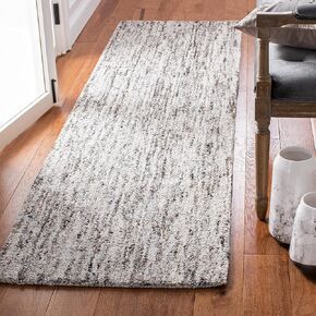 SAFAVIEH Abstract Collection Runner Rug - 2'3" x 8', Grey, Handmade Wool & Viscose, Ideal for High Traffic Areas in Living Room, Bedroom (ABT627F)