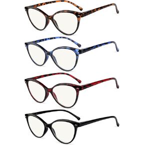 Eyekepper 4-Pack Progressive Multifocus Reading Glasses Blue Light Blocking Women No Line Multifocal Readers