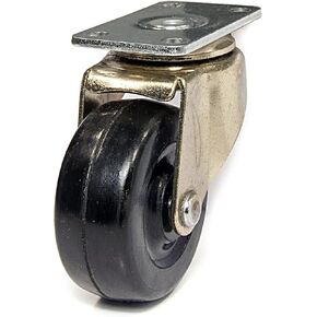 Richelieu Hardware F28469 Heavy-Duty Furniture Swivel Caster, 1-31/32 in (50 mm) Wheel Diameter, Brass, Black