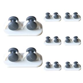 8 Pcs Mini Self Adhesive Wheels, Small Plastic Caster Stick On Wheels for Storage Box Bottom - Double Wheel