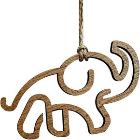 Brown Elephant Message Card Hanging Wooden Gift Hanging Ornament,Elephant Wood Slices Pendant,Personalized Christmas Ornaments 2023,Christmas Tree Decor，Decorative Hanging Ornaments, Home Décor