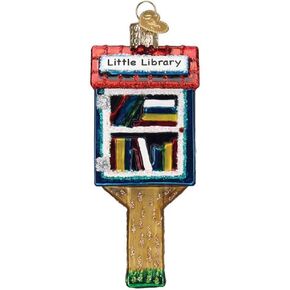 Old World Christmas Ornaments Little Library Glass Blown Ornaments for Christmas Tree