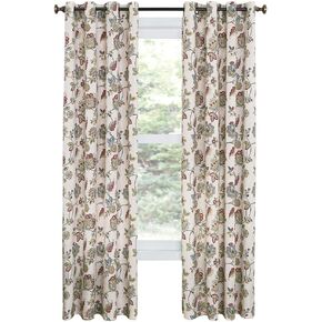 Renaissance Home Fashion Colette Printed Grommet Panel, 52" x 63", Jewel