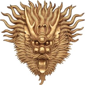 Design Toscano NG34875 Tibetan Sculptural Dragon Wall Mask,multicolored, 19.00" x 1.50"