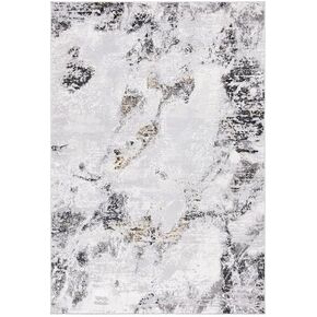 SAFAVIEH Amelia Collection Area Rug - 6' x 9', Grey & Blue, Modern Abstract Design, Non-Shedding & Easy Care, Ideal for High Traffic Areas in Living Room, Bedroom (ALA232G)