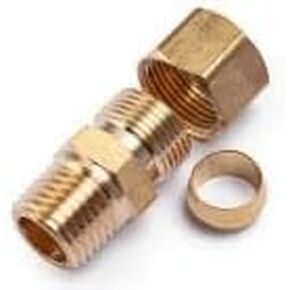 5 PC - Compression Brass Fitting 1/4" OD Tube X 1/8" NPT Male Pipe