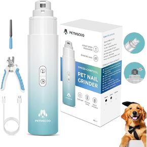 Dog Nail Grinder & Upgrade Professional with 3-Speed Adjustment Super-Quiet and Low-Vibration Pet Nail Trimmers with Forward and Reverse Functions - Safe Pause Button Wireless Type-C Charging（Green）