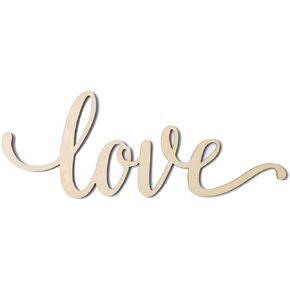 Love Wooden Sign 2Pack Cutout Love Wood Letter Hanging Decorative DIY Words Sign Door for Home Shop Hotel