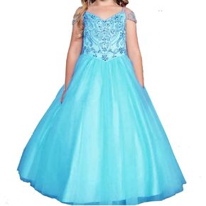 Jenniferwu Girl Lace Dress for Kids Wedding Bridesmaid Pageant Party Prom Formal Ball Gown Princess Puffy Tulle Dresses