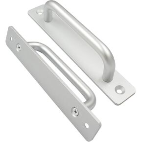2 Pcs 148mm/5.8" Barn Door Handle Pull, Aluminum Alloy Sliding Barn Door Handle for Cabinet, Closet, Drawer Sliding Door, Silver