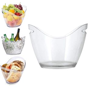 Wine Chiller & Party Beverage Tub， Clear Acrylic Food Grade Ice Bucket, 3.5LiterStorage Tub, See Through ice Tub Champagne Bucket for Drinks.