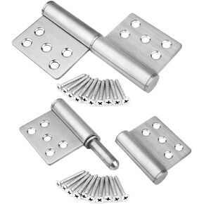 2 Pack 5¼" x 4" Lift Off Hinge Flag Hinges, 304 Stainless Steel Detachable Door Hinge with Stainless Screw, Thickness: 2.9 mm
