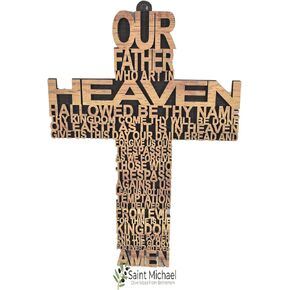 Our Father Prayer Wooden Wall Cross - Wall hanging Religious Décor with The lords Prayer Cross - Gift for any special Occasion